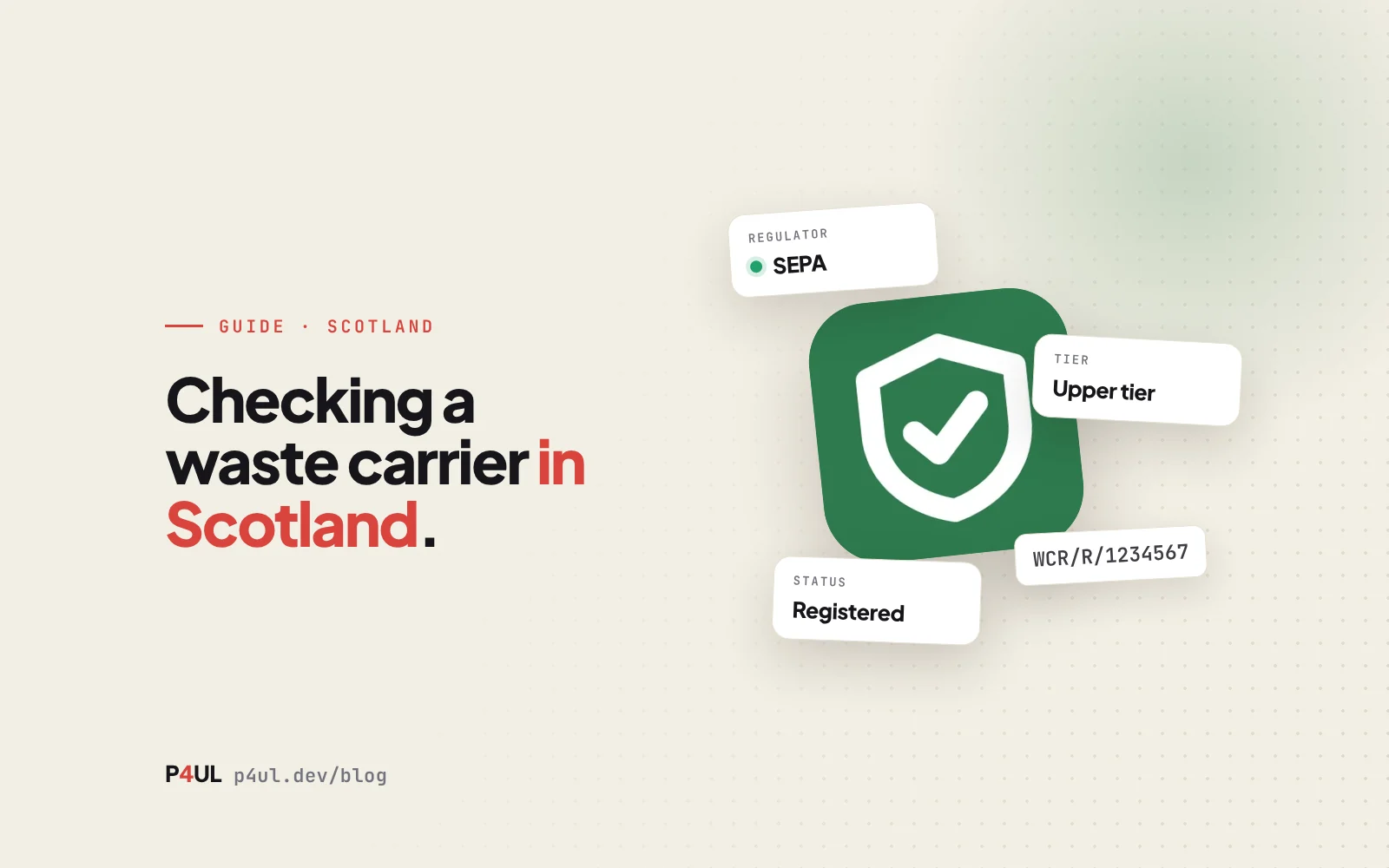 Checking a waste carrier in Scotland.